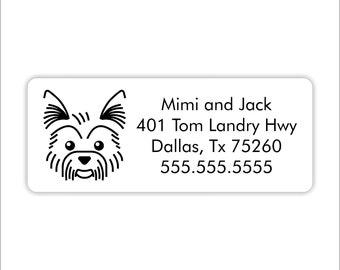 Yorkie Address Labels: Custom Printed Return Address Stickers