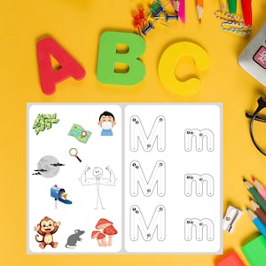 Alphabet Letter Tracing Worksheets, Fun Educational Printable, handwriting practice sheet, letter writing, homeschool learning, kindergarten