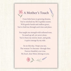 Muttertagskarte, Last-Minute-Geschenk, Muttertagskarte, Karte für Mama, liebevolles Gedicht, Muttertagsgeschenk