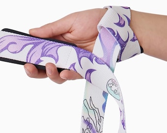 Correas de levantamiento de pesas del anime One Piece / Correas moradas para peso muerto / Equipo de entrenamiento con pesas para levantamiento de pesas CrossFit