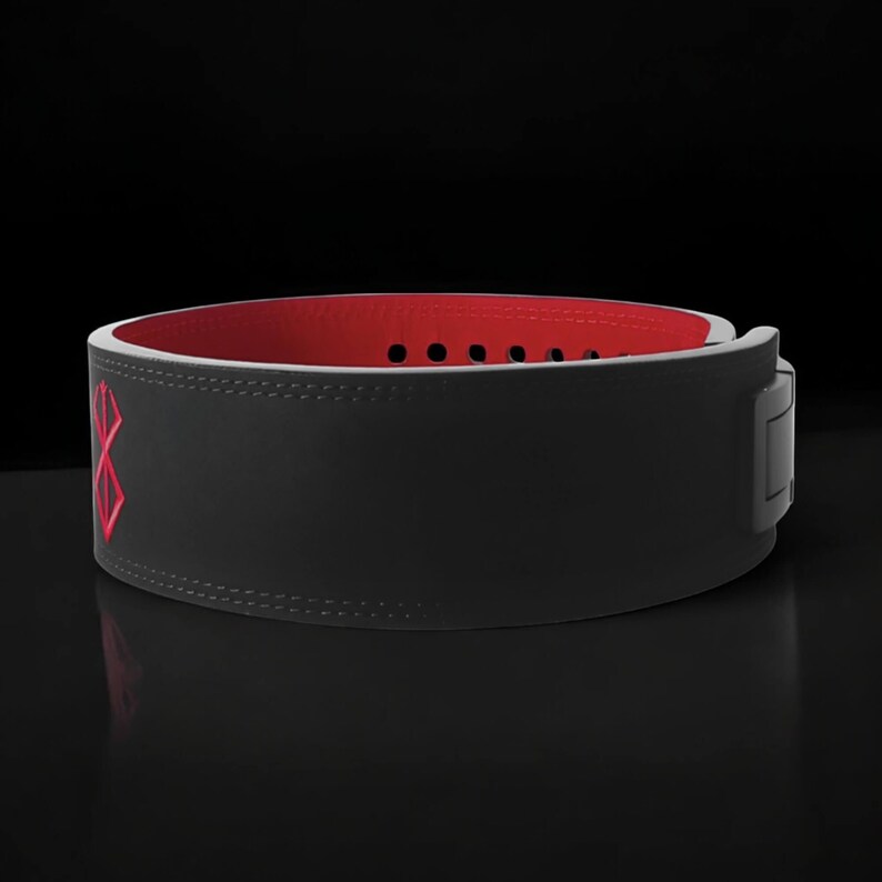4th image for berserk lever belt. Anime weightlifting belt for powerlifting.