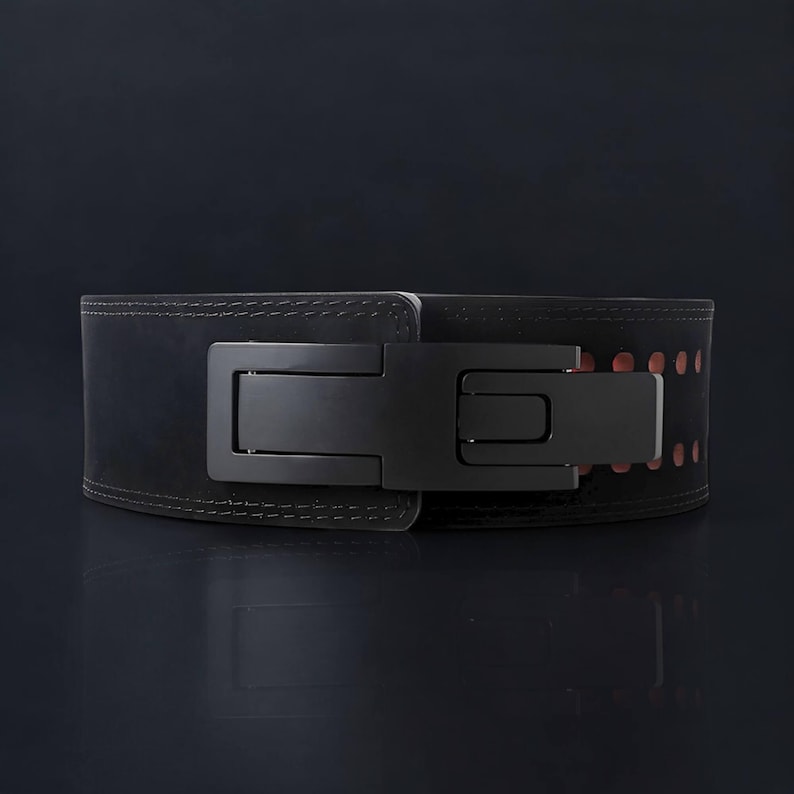 Front view for berserk lever belt without brand of sacrifice logo. Anime weightlifting belt for powerlifting.