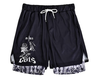 Berserk Anime Gym Shorts: Unisex Double-Layer Workout Apparel
