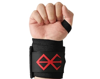 Fasce da polso Berserk Anime / Attrezzatura da palestra per powerlifting da 60 cm