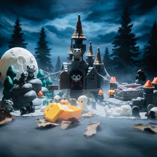 Ultimate Halloween Playset Bundle | Vampire Crypt, Haunted House, Wolf Den