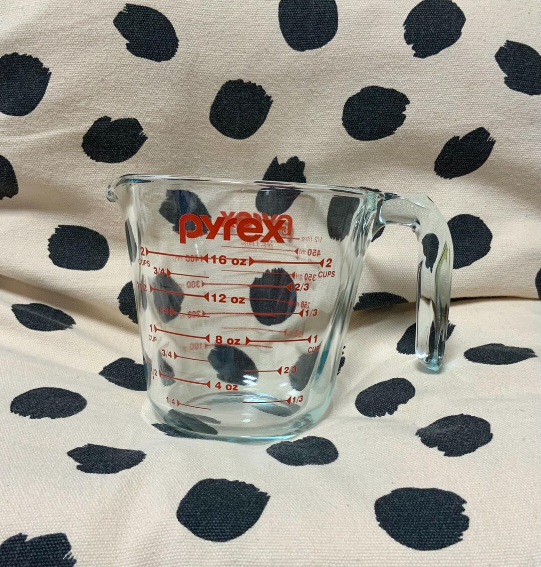 Pyrex Letters Vintage Pyrex 2 Cup 1 PT 16 OZ 500 ML Glass Measuring Cup Red Letters J ...