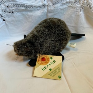 Vintage Smithsonian Wild Heritage Collection Beaver Stuffed Animal 1989 Realistic Toy Soundprints