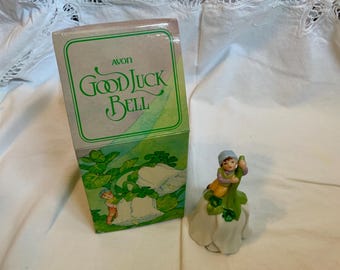 Vintage Avon Good Luck Bell New In Box 1983 Leprechaun Fairy Home Decor Cottagecore