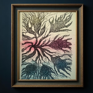 Mystical Seaweed Art Print, Ocean Botanical Poster,  Sea Plant Illustration, Coastal Gift Idea, Coastal Print, Rockpool Art,038