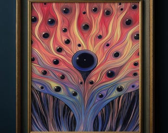 Mystische Augen Baum Kunst, Psychedelische Vision Druck, Surreal Wand Dekoration, Abstrakte Augen Poster, Spirituelle Energie Geschenk, Trippy Wand Kunst, Geschenk, 072
