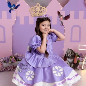 princess sofia dress up costume Disney Jr. Sofia the First Royal Magic Dress-Up Set, Kids Dress-Up & Pretend Play Costume with Sofia Dress, Tiara, and Collectible Charm, for Ages 3+
