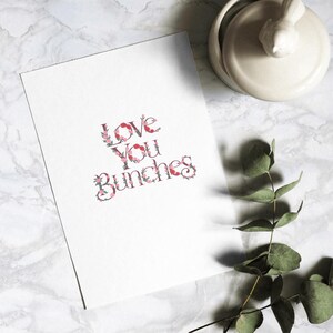Tarjeta Love You Bunches - Descarga digital - Tarjeta de regalo - 4 archivos digitales - Para amante - Tarjeta de amor - Aniversario - San Valentín - Pareja - Regalo
