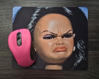 Funny Doll Face Mouse Pad