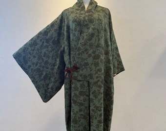 Vintage Japanese Jacket, Japanese Haori, Made in Japan, Traditional Pattern, One of a kind item, Vintage, Green, Winter