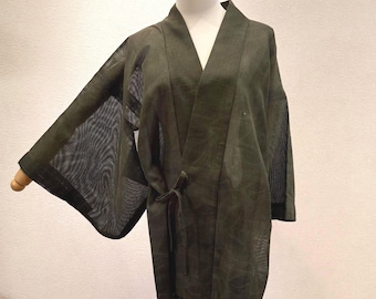 New!! Vintage Green Summer Japanese Haori, Made in Japan, Vintage, One of a kind, Unique Clothing