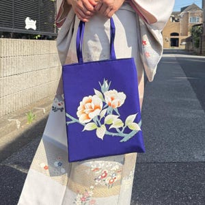NEW!! Kimono Obi Tote Bag, Remake Bag, Handmade, Cute Japanese Bag, Made in Japan, Silk, Special Gift