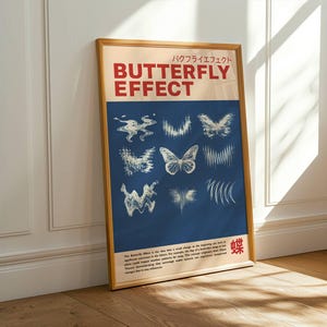 Butterfly Effect Poster – Chaos Theory Wall Art | Japanese Aesthetic | Digital Download