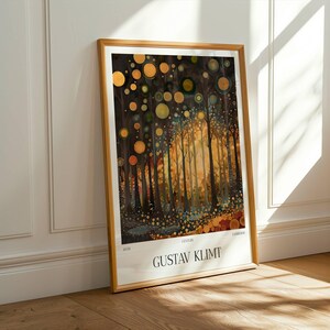 Gustav Klimt Forest Print – Abstract Fall Trees Wall Art – Art Nouveau Digital Download