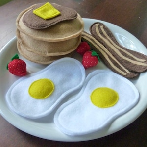 Deluxe Breakfast Felt Play Food complete set