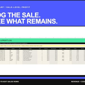 Sales and Profit Tracker Spreadsheet | Product Margin and COGS Dashboard | Google Sheets Business Template