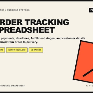 Order Tracking Spreadsheet | Payment Balance and Due Date Tracker | Google Sheets Small Business Template
