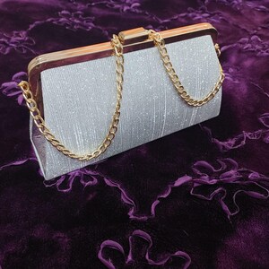 Elegante bolso de mano de novia / bolso de noche vintage / bolso de boda brillante hecho a mano / bolso de fiesta glamoroso con cadena dorada / regalo de dama de honor
