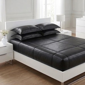 Luxury Bed Sheet Leather Set - Soft Nappa Duvet Cover & Pillowcases