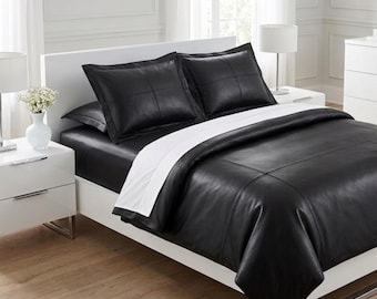 Luxury Leather Bed Sheet Set - Soft Nappa Duvet Cover & Pillowcases
