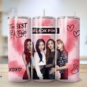 Blackpink 20oz Skinny Tumbler - K-pop Fan Insulated Travel Tumbler - Cute Stainless Steel Tumbler - Kpop Merch Gif - Present for Teenager