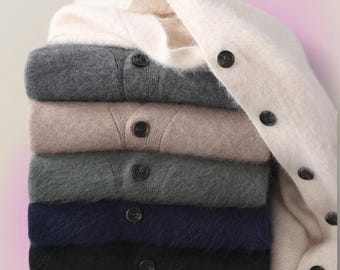 Vintage 60s Virgin Alpaca Worsted Wool Cardigan Kurt Grunge Vintage 60s Virgin Alpaca Worsted Wool Cardigan Kurt Grunge