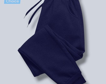 Men Fleece Sweatpants, Casual Unisex Jogger Pants, Winter Workout Trousers, Everyday Activewear Elastic Cuffs, Running Trouser