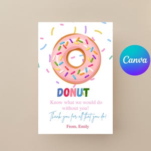 Etichetta regalo di apprezzamento per l'insegnante di ciambelle, etichetta scolastica "Sapevamo cosa faremmo senza di te", stampabile per dipendenti, team e personale, download digitale