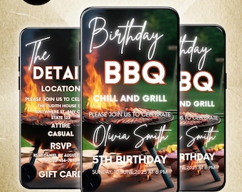 Animated BBQ Party Invitation: Chill & Grill, Editable Template (Digital Download)