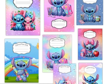 Lilo and Stitch Composition Notebook Cover,Composition Book Cover,Canva Composition Notebook cover,Back to School Printable,Instant Download