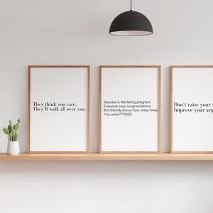 Motivational Posters, Set of 9 PRINTABLES, Office Decor, Motivation Wall Art, Inspirational Work Quotes, Modern Home Office Prints