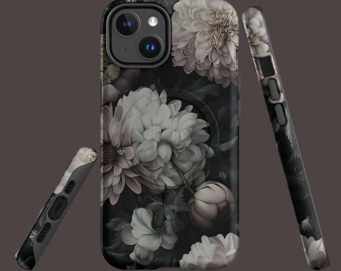 Featured listing image: DARK Chrysanthemum Floral MagSafe® Tough Case for iPhone®