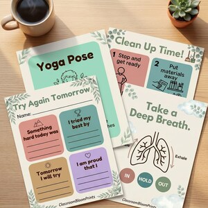 SEL Calm Corner-paket: Emotionell reglering och copingfärdigheter, utskrivbara material (nedladdning direkt)