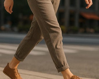 Handmade Matte Brown Leather Barefoot Sneakers - Copper Rivet Grounding Minimalist Shoes
