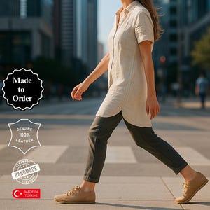 Handmade Barefoot Sneakers Light Brown Minimalist Casual Sneakers, Earthing Zero Drop Shoes, Barefoot Sneakers, Wide Toe Box Shoes