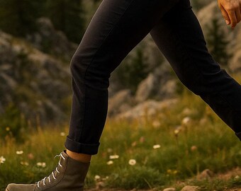 Handmade Olive Green Leather Barefoot Boots: Wide Toe, Zero Drop