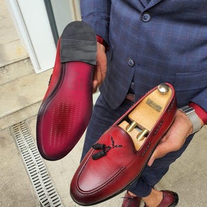 Men's Red Tassel Loafers