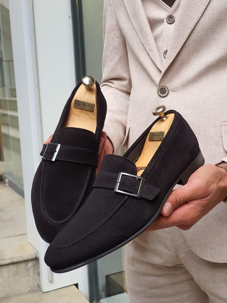 Black Suede Loafers for Men