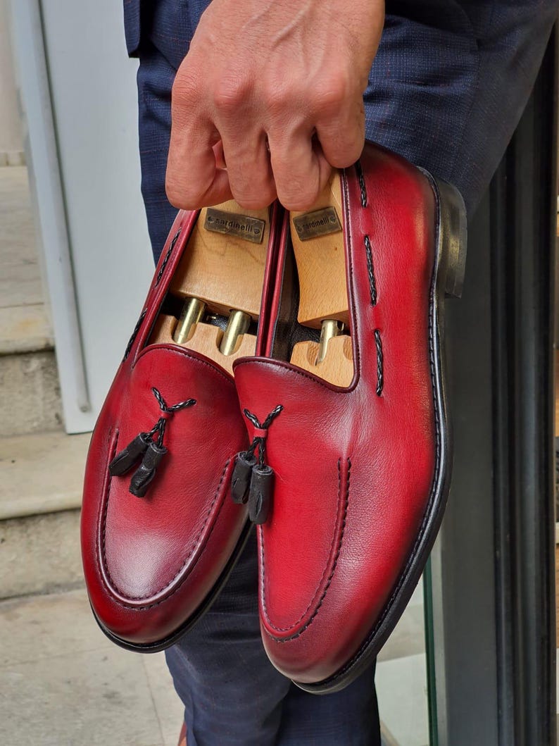 Men's Red Tassel Loafers