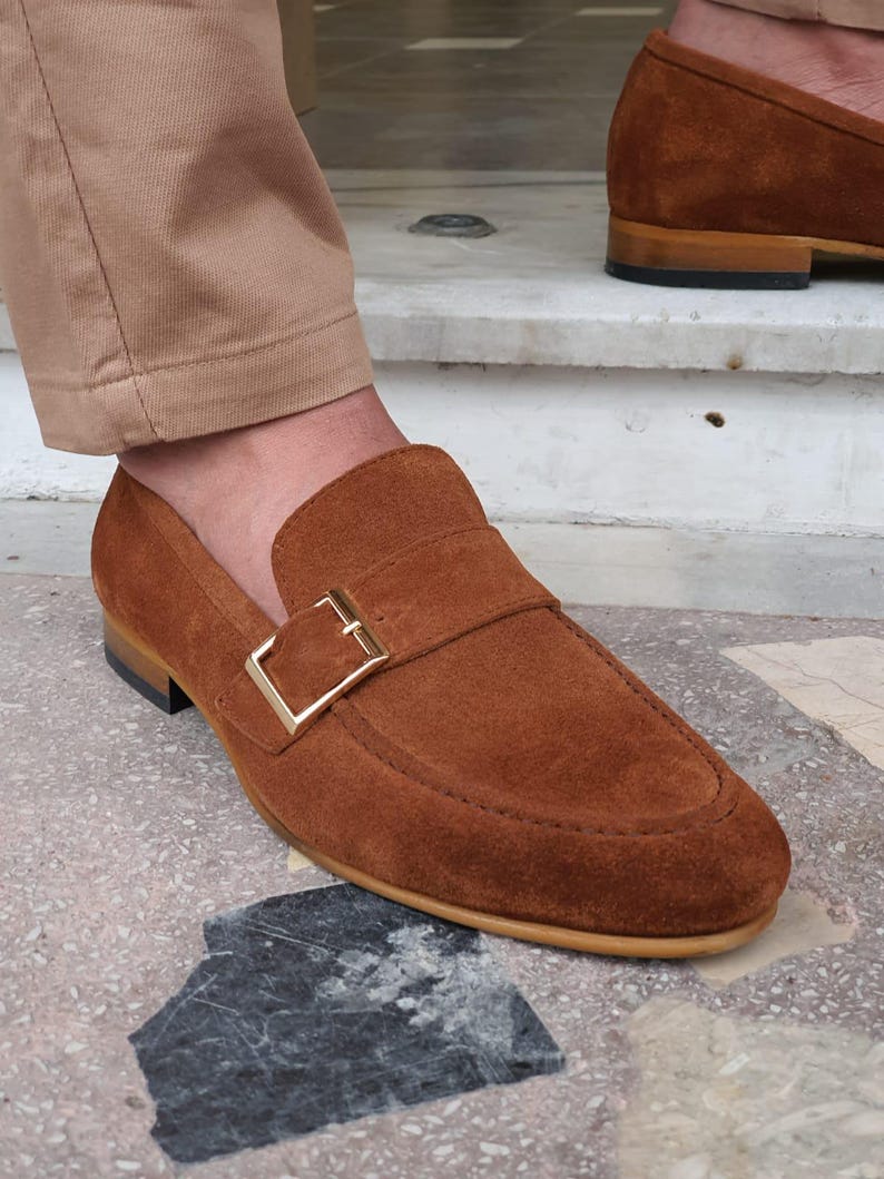 Brown Suede Loafers for Men