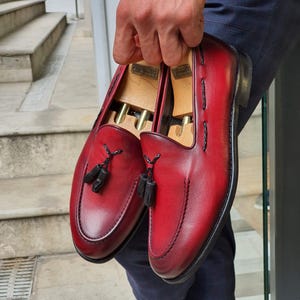 Men's Red Tassel Loafers