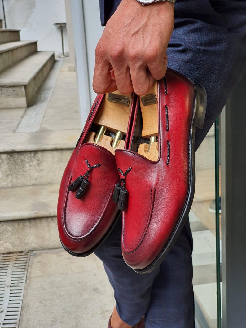 Men's Red Tassel Loafers