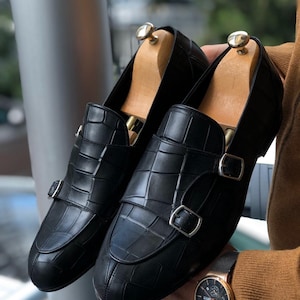 Black Monk Strap Shoes