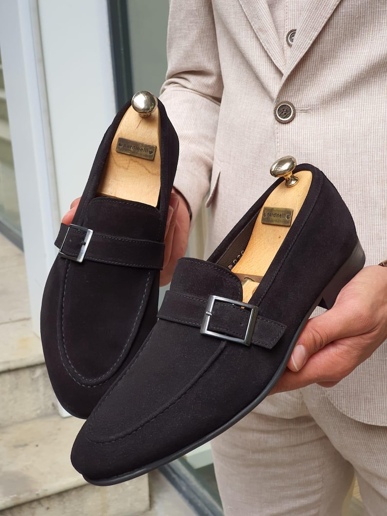 Black Suede Loafers for Men