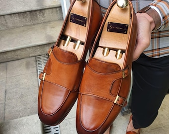 Scarpe eleganti Sardinelli con doppia fibbia da uomo / Mocassini eleganti marroni e neri