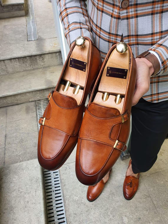 Sardinelli Double Monk Strap Dress Shoes for Men | Brown & Black Dress Loafers